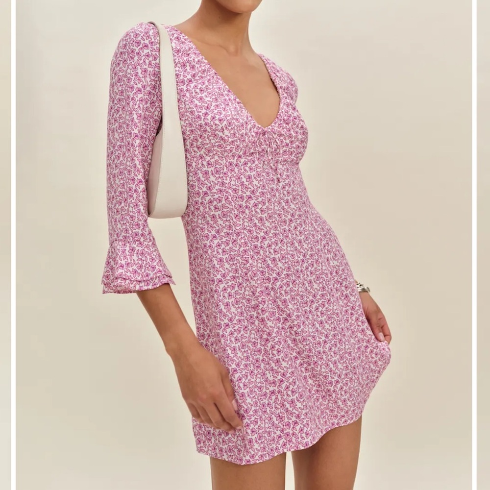 Reformation Lyssa Dress Pink - Size 10